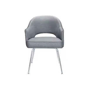 Benutzer definierte Möbel Esszimmers tuhl Stoff Metall beine Esszimmers tuhl Grau Leder Salon Stuhl