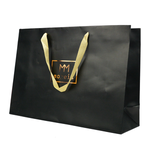 Bolsas De Papel Por Mayor Bolsa De Papel Personalizada Con Logo Impreso Bolsa De Compras Negra - Product Image 2