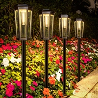 Lampe solaire hexagonale à filament de tungstène LED rechargeable, étanche IP65, pour jardin, cour, parc