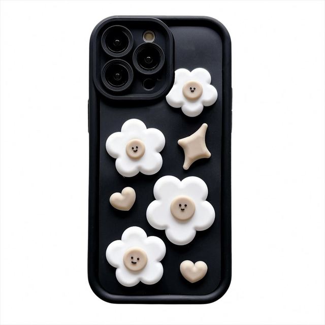 3D New Design Cute Flower Mobile Phone Cases for Iphone 7 8 X Xr Xs Max 11 12 13 14 15 16 Pro Max Pattern Shockproof Cover