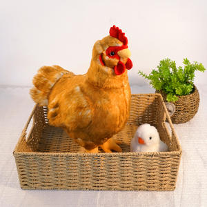 Peluche courte en forme de coq, coussin de confort, coussin de dessin animé, petit poulet, poupée de Noël, pour les jeunes, 100% fibre de polyester - Product Image 6