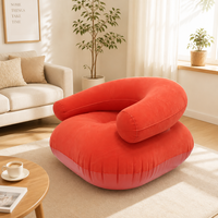 Fauteuil gonflable en forme de U avec accoudoirs, canapé paresseux en PVC floqué épaissi pour salon