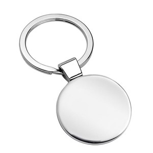 Porte-clés en métal personnalisé de forme ronde 30mm de diamètre Porte-monnaie et mousqueton en acier inoxydable avec impression UV et logo au laser - Product Image 2