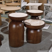 Ensemble de meubles de salon extensible de style moderne nordique minimaliste, table basse et table d'appoint en bois massif travertin