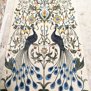 Mosaïque artistique personnalisée, motifs de mosaïque de marbre de paon, mosaïque murale entièrement faite à la main, mosaïque de pierre pour la décoration murale - Product Image 4