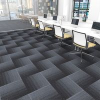 Ubin Karpet Kantor Polipropilena 50x50cm yang Dapat Dilepas, Ubin Karpet Komersial Jacquard Patchwork Cut Pile