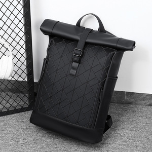 17" Large <b>Waterproof</b> Eco-Friendly Nylon Zipper Closure Portable Unisex <b>Backpack</b> Arcuate Shoulder Strap Large Capacity Polyester - Product Image 4