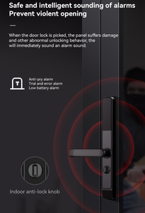 Tuya Thông Minh Kỹ thuật số Keyless nhập hệ thống khóa vân tay <span class=keywords><strong>b</strong></span>ị hỏng cầu nhôm khóa cho nhà khách sạn cho Brass Gỗ mật khẩu mã - Product Image 5