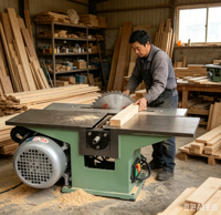Machine à bois multifonctionnelle : table de travail, scie circulaire, scie à ruban, dégauchisseuse pour la coupe du bois jusqu'à 120 mm