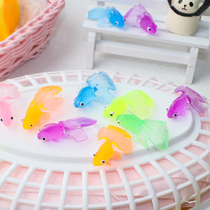 Offre Spéciale coloré TPR plastique or poisson presser jouet enfants bain Animal Simulation natation plage cadeau - Product Image 1