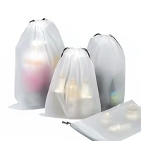 Sac écologique transparent givré pour vêtements de blanchisserie, pochette cadeau en plastique avec cordon de serrage, vente en gros,