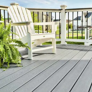 Terrasse en wpc de bonne qualité imperméable à l'eau aspect bois durable plastique composite extérieur jardin Chine fournisseur