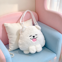 Sac à dos en peluche grande capacité, nouveau sac oreiller Samoyed blanc mignon, sac à dos jouet en peluche en gros