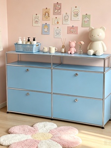 Nordic-style Internet-famous Sky-blue for <b>Sideboard</b> TV Cabinet Modular <b>Storage</b> Unit Stainless Steel Multi-functional - Product Image 1