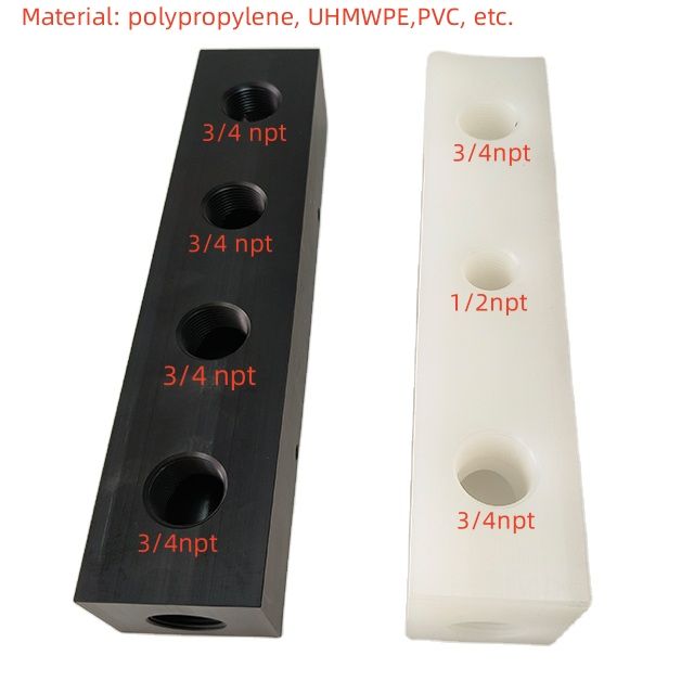 3 Way 4 Way 5 Way Plastic Manifold Block - 1 Inch NPT Thread