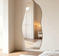 Miroir de salle de bain LED moderne de qualité supérieure, film de sécurité, coins arrondis, incassable, mural, pour chambre d'enfant, crèche, salle de jeux, salle de sport