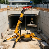 Grue araignée électrique professionnelle 5 tonnes 8 tonnes pour la réparation de boîtes de vitesses d'éoliennes dans des espaces restreints