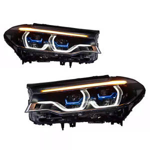 Faro Anteriore per <span class=keywords><strong>BMW</strong></span> <span class=keywords><strong>Serie</strong></span> <span class=keywords><strong>5</strong></span> G38 2018-2020, Gruppo Ottico G30 Fumé Bicolore con Luce Diurna Golden Eye e Lente Laser - Product Image 5
