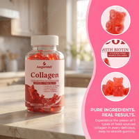 Gummies de collagène Aegelwell OEM ODM avec biotine et multivitamines, saveur fraise, favorisent la santé des cheveux, de la peau, des ongles et des articulations