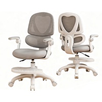 Chaise d'Écriture Pivotante pour Enfants Favorisant la Croissance Réduit la Pression sur le Dos Chaise d'Étude Ergonomique pour Enfants en Maille avec Double Dossier