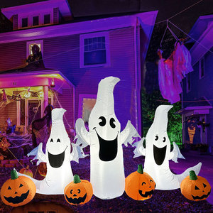 Decorazione di Halloween all'aperto fantasma gonfiabile con luci a LED a grandezza naturale per feste - Product Image 6
