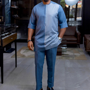 Nuovo abito Casual da uomo Slim Fit due pezzi, da iniettare nell'<span class=keywords><strong>abbigliamento</strong></span> formale dello sposo - Product Image 1