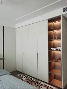 Armario de lujo para dormitorio Armario de madera de 3 secciones Armario en Natural - Product Image 6