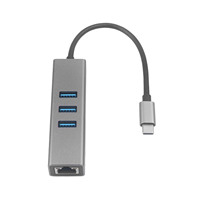Adaptador de Tarjeta de Red Ethernet USB 3.0 a Gigabit RJ45 con HUB USB 3.0 para MAC, PC, Laptop y Notebook