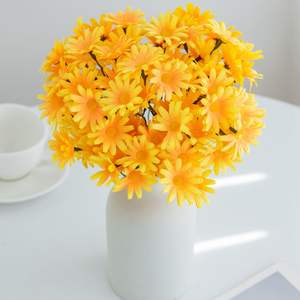Bouquet de 50 chrysanthèmes artificiels en <span class=keywords><strong>bambou</strong></span> vert simulé, faits à la main, en tissu de soie, pour décoration intérieure, vente en gros - Product Image 3