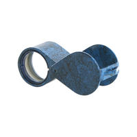 Loupe cadeau 18mm 10x Bleu & Noir Loupe pliante pour bijoux Lentille en verre Taille de poche Triplet Gemological Diamond Appraisal Tools