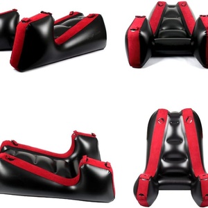 PVC Inflatable <b>Sofa</b> <b>Bed</b> Inflatable Red <b>Sofa</b> with Household Air Pump Portable Lounge <b>Chair</b> Relaxation Tools for Bedroom - Product Image 2
