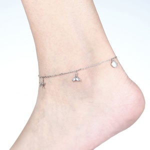 <span class=keywords><strong>Tobilleras</strong></span> de Plata de Ley 925 con Diseño de Estrella de Mar, Concha de Ballena y Estilo Bohemio Oceánico - Product Image 3