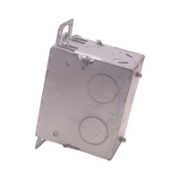 Boîtier de jonction USLINSKY homologué LT518 3" x 2" en acier galvanisé argenté, profondeur 2", IP65, pour trou de 1/2" homologué, blindé/métallique pour câbles