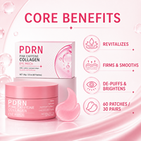 Patchs pour les yeux au collagène et à la caféine rose PDRN en gros, 60 patchs, masque raffermissant au rétinol pour les poches, les cernes et les ridules