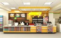 Comptoir de réception en forme de L en MDF durable et écologique avec vitrine d'exposition à éclairage LED et comptoir de caisse