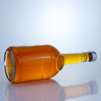 Botella de Vidrio Redonda de 750 ml para Brandy, Whisky, Tequila y Licores, Botella de Vidrio Vacía para Bebidas Espirituosas, con Tapa de Rosca y Logotipo Personalizado