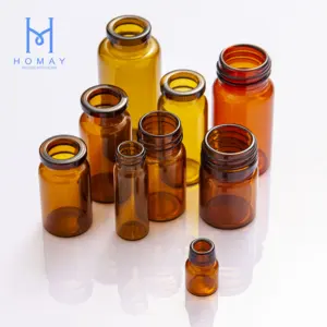 HOMAY packaging high quality professional manufacturer 10ml 20ml 30ml amber tubular glass vials for pharmaceu