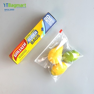 Food Grade Custom Freezer <b>Slide</b> Zipper Ziplock Pe Bag <b>Plastic</b> Food Storage Bags - Product Image 2