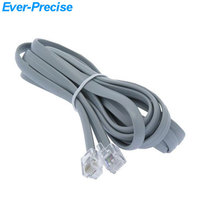Cable de línea telefónica plano RJ11 de 26AWG, cable telefónico plano 6P6C de 26AWG