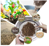 Tamis à terre en treillis métallique ondulé en acier inoxydable, 3 ou 4 pièces interchangeables, avec soudure et pliage, pour terre, compost, bonsaï, litière pour chat, facile à nettoyer
