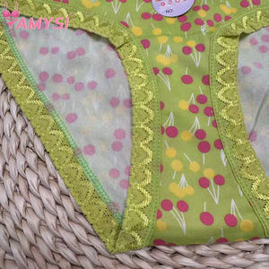 อมิซี 8174 #   ชุดชั้นในผ้าไหมนมขายดีในโอเชียเนีย ระบายอากาศได้ดีสำหรับฤดูร้อน เอวกลาง ลายผลไม้สีสันสดใส ขอบลูกไม้ น่ารักสำหรับสาวๆ - Product Image 5