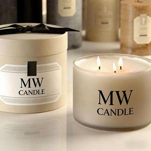 Bougie MW à 3 mèches, bougie parfumée en cire de soja, pot en verre, décoration minimaliste pour la maison, aromathérapie, durée de combustion supérieure à 60 heures - Product Image 1