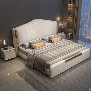 Muebles de Dormitorio Modernos de Lujo, Camas Tapizadas Suaves, Cama King Size, Juego de Base de Cama Doble con Colchón para Adultos, Diseños <span class=keywords><strong>2026</strong></span> - Product Image 2