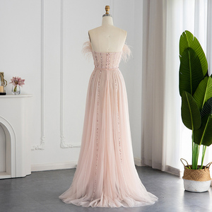 Jancember LSCZ136 Boho Plume Sans Manches Soirée Formelle Robes De Soirée Pour Femmes - Product Image 5