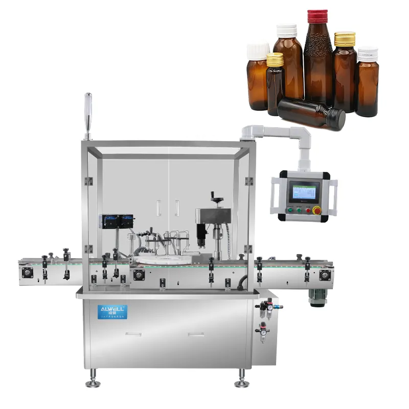 Automatische Roterende Flesvulling Afdekkende Productielijn Klein Volume Vloeistofvulstokpak Machine