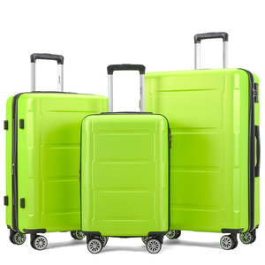 Ensemble de bagages rigides vert 3 pièces avec roulettes pivotantes et serrures TSA pour les voyages - Product Image 3