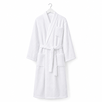 Peignoir unisexe avec col kimono en tissu éponge double face blanc confortable pour tous les jours et coffret cadeau grande taille