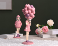 Table basse créative, nouvelle collection, ballon rose, figurine moderne et mignonne de fille, décoration nordique pour chambre d'enfant