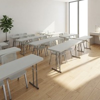 Table pliante d'extérieur moderne, rectangulaire, en plastique HDPE, robuste, de qualité commerciale, prix d'usine, vente en gros à prix réduit