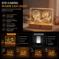 Lámpara Nocturna Acrílica LED de 3 Capas, Venta Directa de Fábrica, Base Acrílica Holográfica para Decoración de Escritorio y Dormitorio